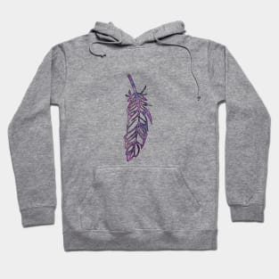 Galaxy Feather | Purple + Blue Feather | Watercolor Galaxy Feather Hoodie